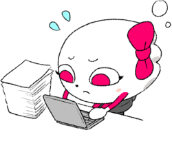 大変な作業に追われるキャラクター