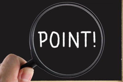 虫眼鏡にポイントの文字